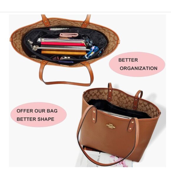 Time Wing Handbag Tote Purse Organizer Insert Bag Liner Shaper X-Large - Picture 1 of 9